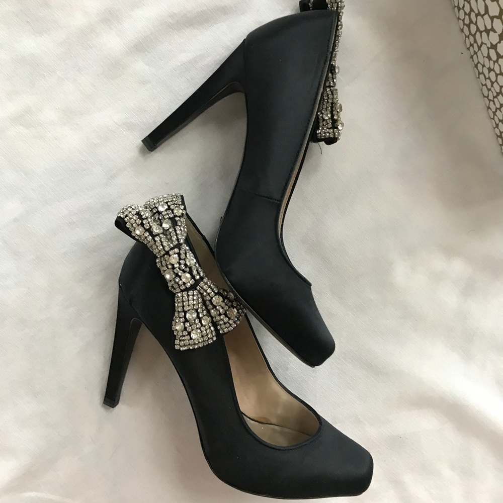 NIB ABS Sabrena Satin Jewel Bow Heel - Picture 6 of 10